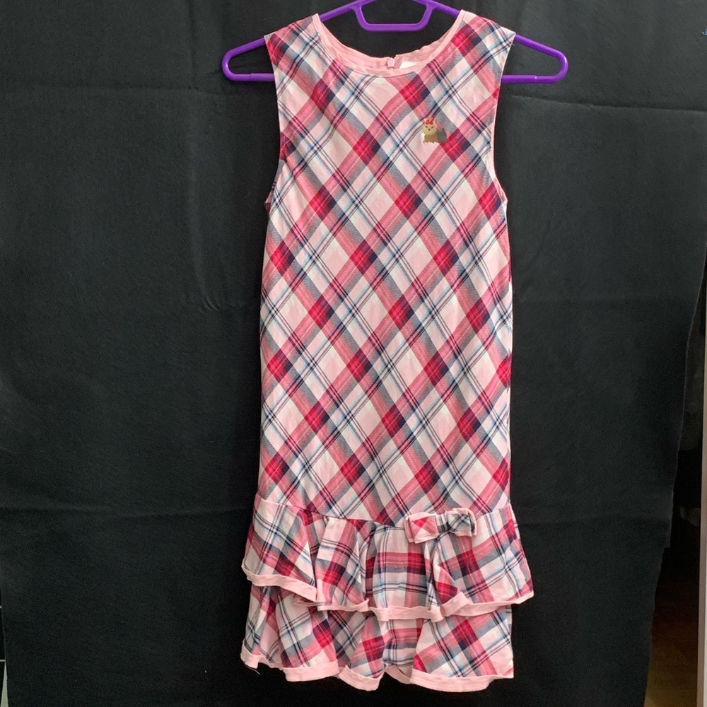 Gymboree Girls pink plaid dress / jumper size 10